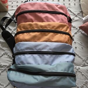 Multi-Compartment Pastel Travel Pack - Pink, Orange, Light Blue, Mint